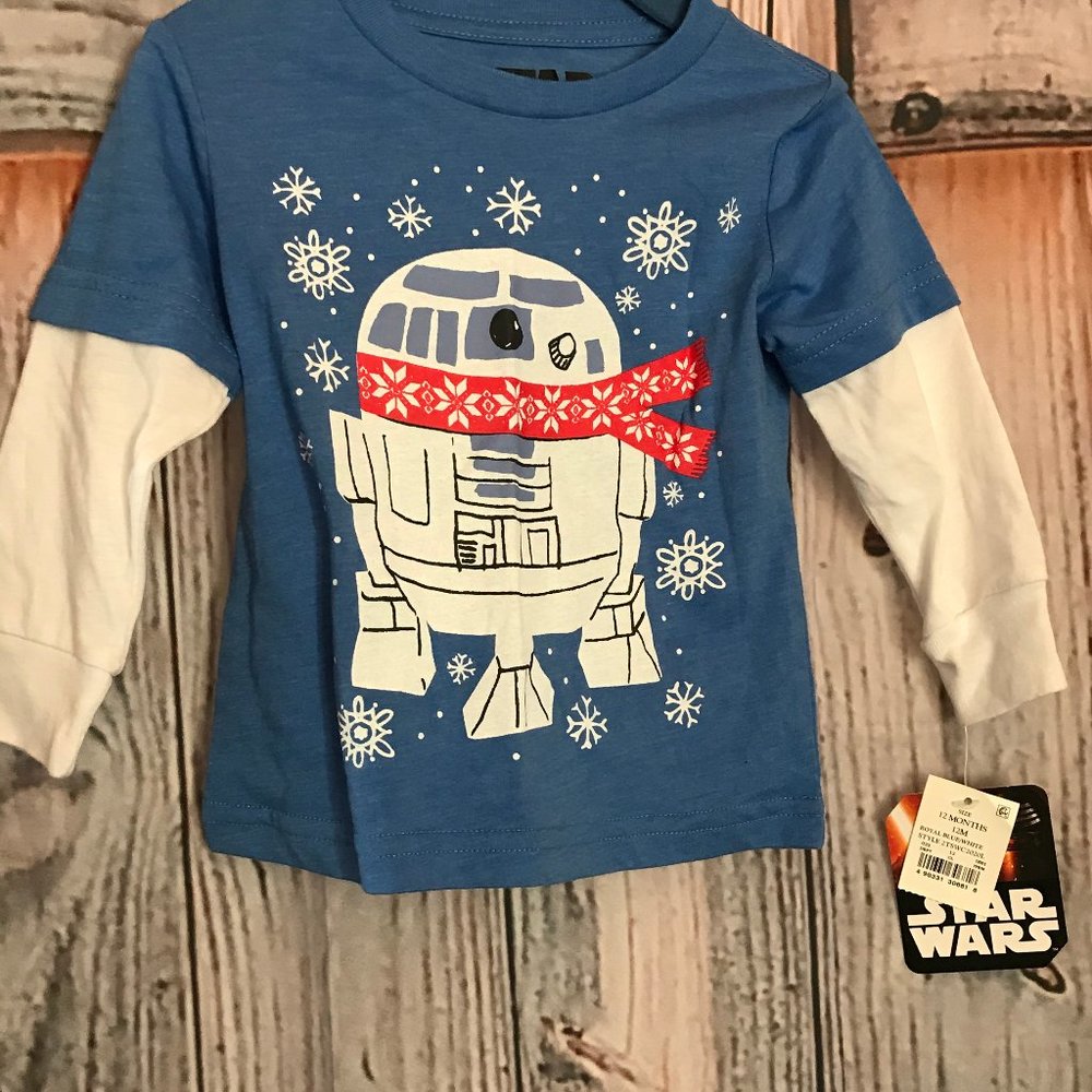 🌸 SALE 📦 3x$10 NWT Star Wars Boys Long Sleeve Shirt, Blue